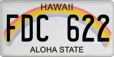 HI license plate FDC622