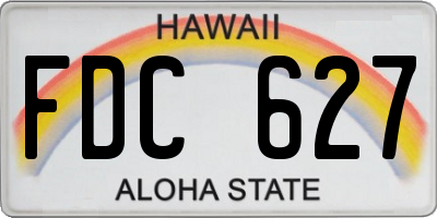 HI license plate FDC627