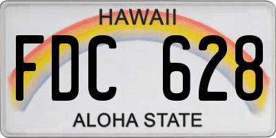 HI license plate FDC628