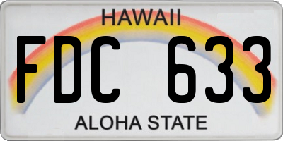 HI license plate FDC633