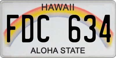 HI license plate FDC634