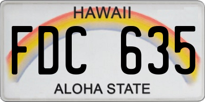 HI license plate FDC635