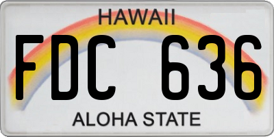 HI license plate FDC636
