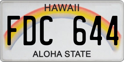 HI license plate FDC644