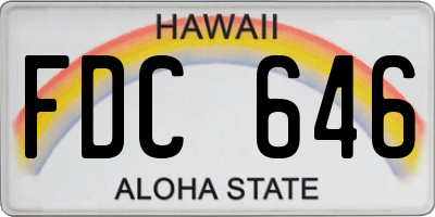 HI license plate FDC646