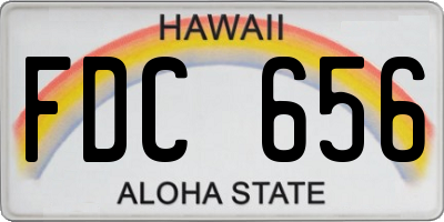 HI license plate FDC656