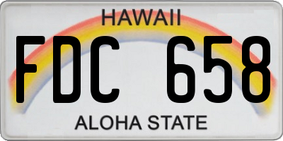 HI license plate FDC658