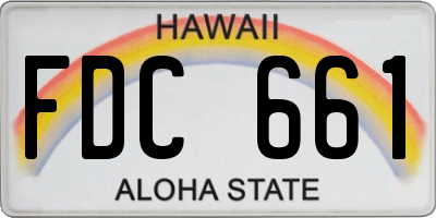 HI license plate FDC661