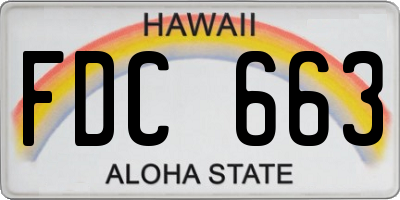 HI license plate FDC663