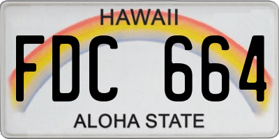 HI license plate FDC664