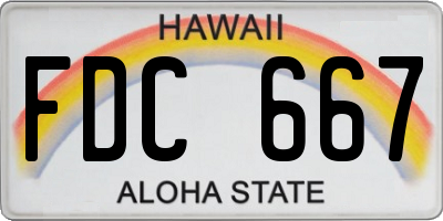 HI license plate FDC667
