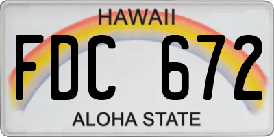 HI license plate FDC672