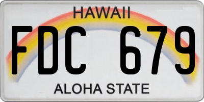 HI license plate FDC679