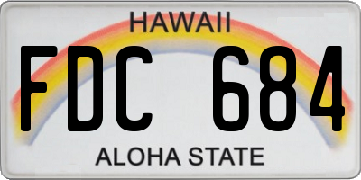 HI license plate FDC684