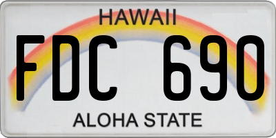 HI license plate FDC690