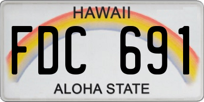 HI license plate FDC691