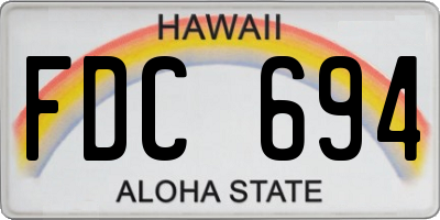 HI license plate FDC694