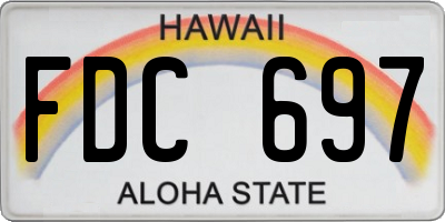 HI license plate FDC697
