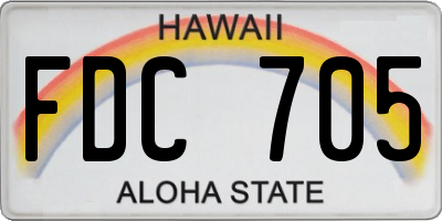 HI license plate FDC705
