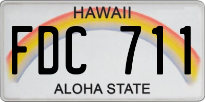 HI license plate FDC711