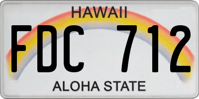 HI license plate FDC712