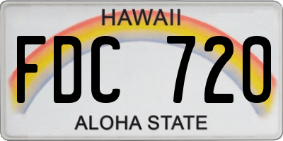 HI license plate FDC720
