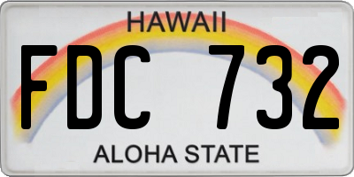 HI license plate FDC732