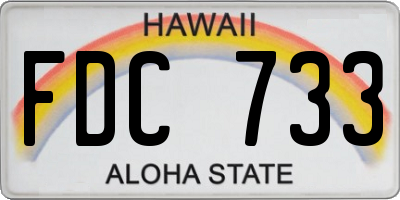 HI license plate FDC733