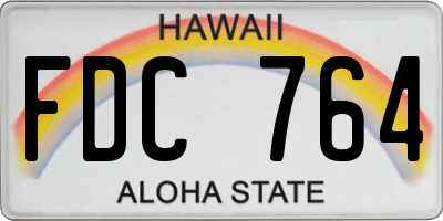HI license plate FDC764