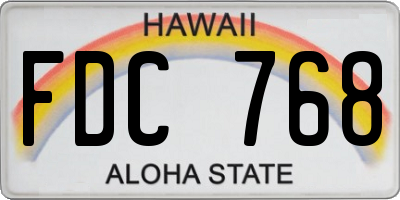 HI license plate FDC768
