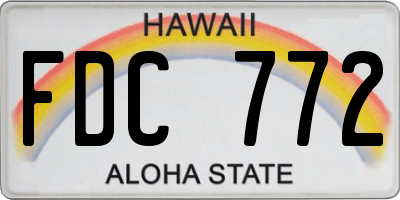 HI license plate FDC772