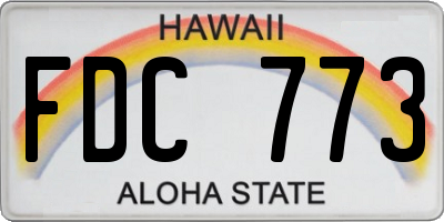 HI license plate FDC773