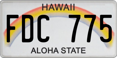 HI license plate FDC775