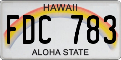 HI license plate FDC783