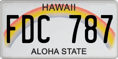 HI license plate FDC787