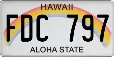HI license plate FDC797