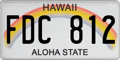 HI license plate FDC812