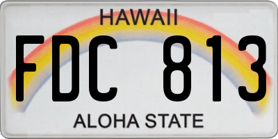 HI license plate FDC813