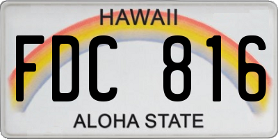 HI license plate FDC816