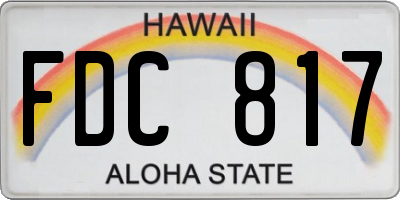 HI license plate FDC817