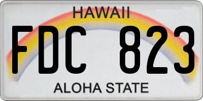 HI license plate FDC823