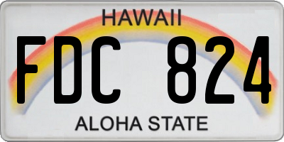 HI license plate FDC824