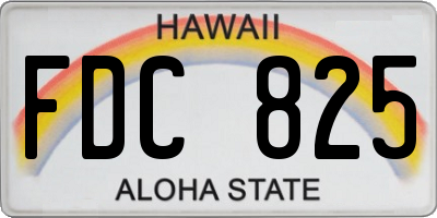 HI license plate FDC825