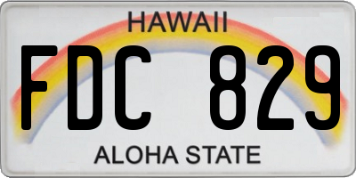 HI license plate FDC829