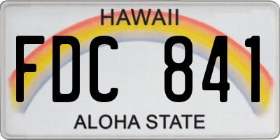 HI license plate FDC841