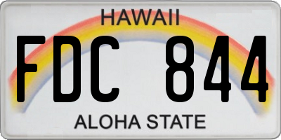 HI license plate FDC844