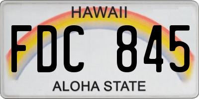 HI license plate FDC845