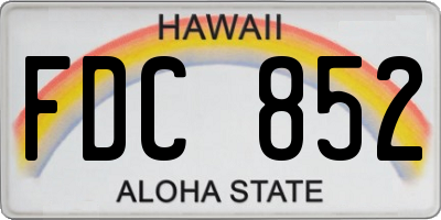 HI license plate FDC852