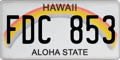 HI license plate FDC853