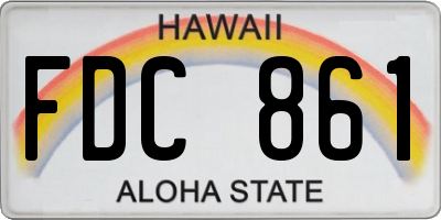 HI license plate FDC861